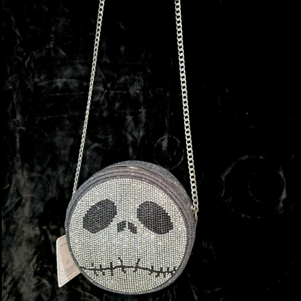 Disney Jack Skellington Halloween Nightmare Christmas Rhinestone Crossbody Purse